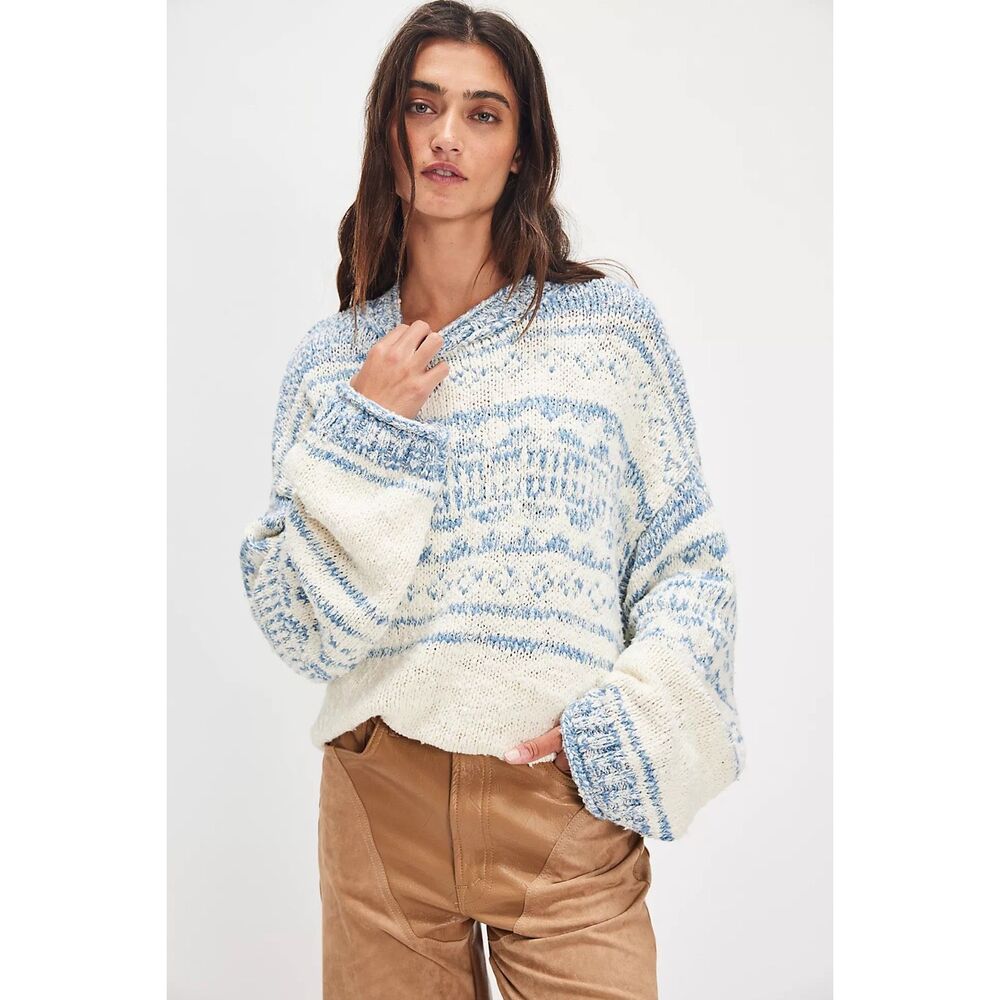 New Free People Dani Pattern Sweater Size XS - Picture 2 of 11